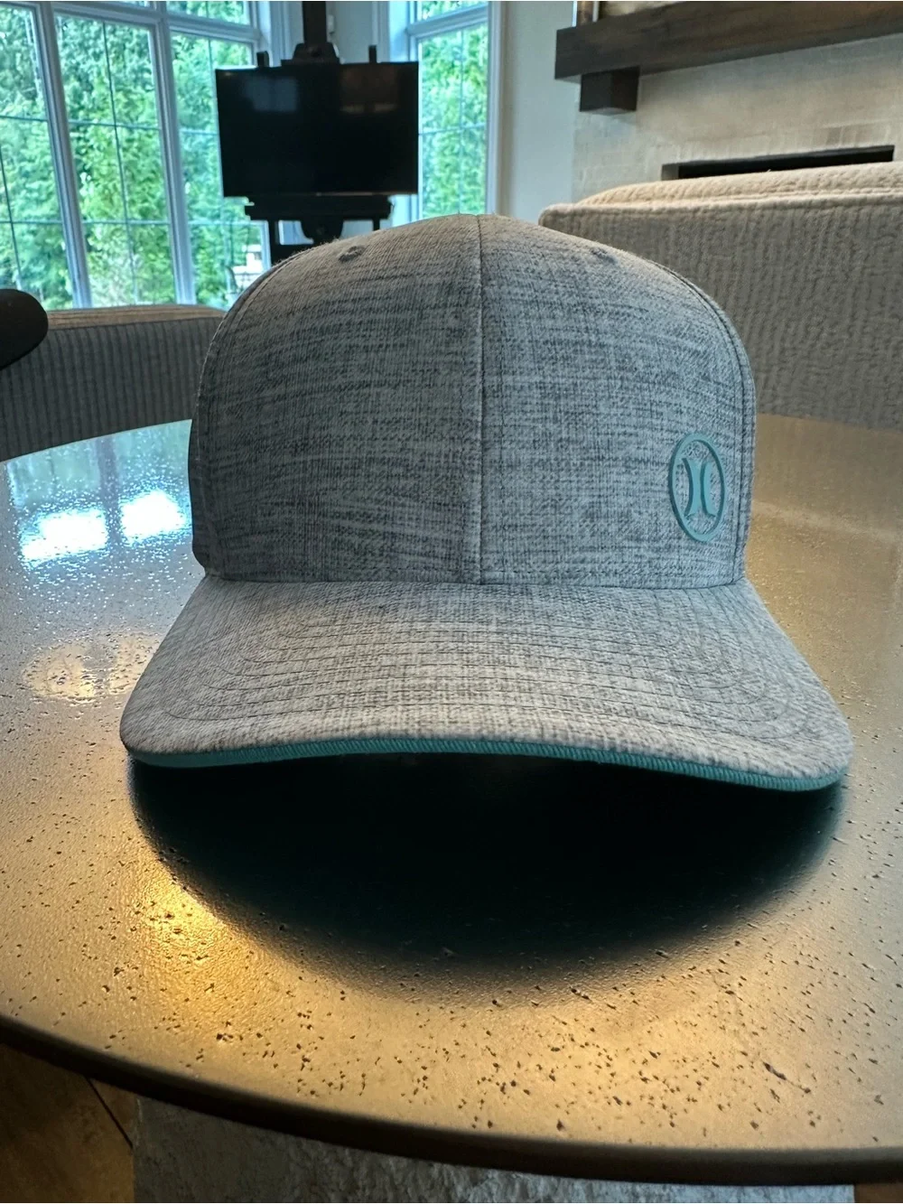 Nike Dri-Fit Hurley Gray Heathered Cap with Teal Trim